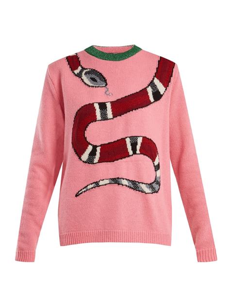 snake sweater gucci|gucci bee embroidered sweater.